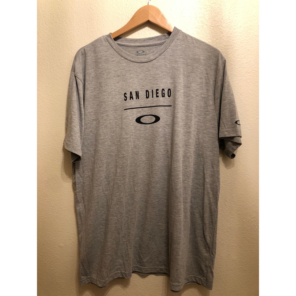 Oakley Mens San Diego Graphic T-Shirt Gray XXL Regular Fit Ohydrolix Tee
